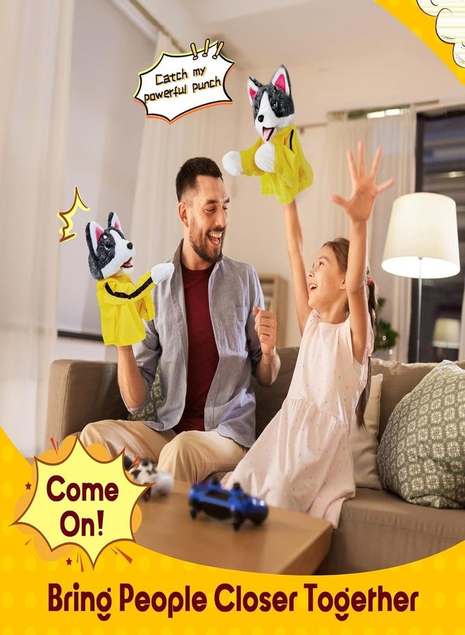 ZIPRON Kung Fu Dog & Husky Interactive Toy - Boxing & Tricky Hand Puppet Action, Plush Stuffed Husky with Kung Fu Gloves - Perfect Children's Game & Gift Idea! - Image 3